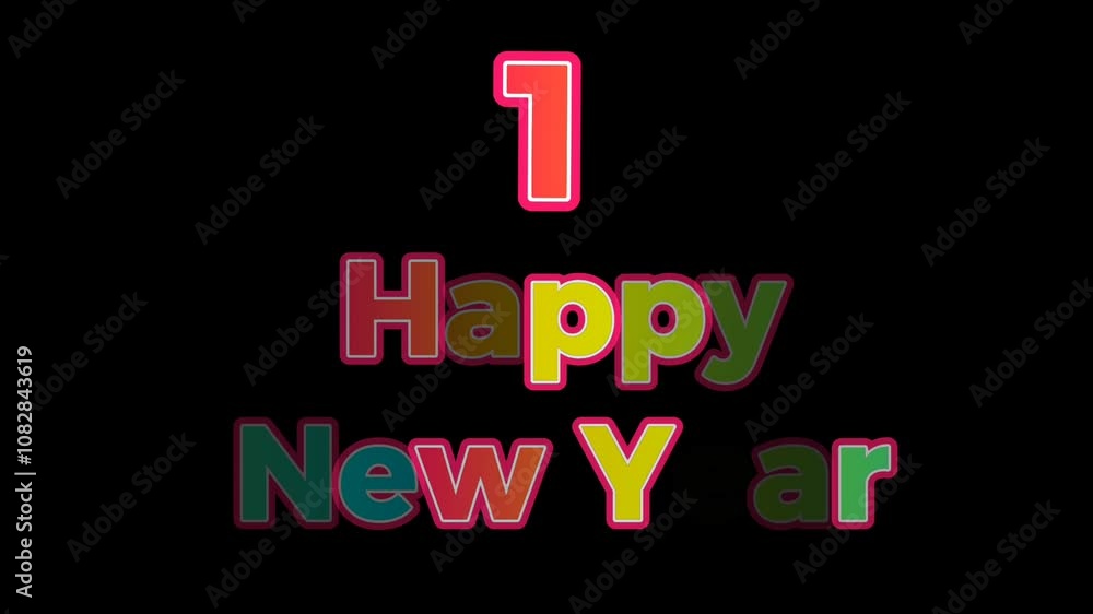 Happy New Year Text Animation with countdown Happy New Year Text Animation with countdown