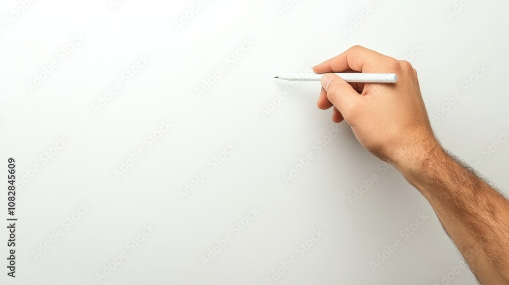 Hand Writing on a Blank Whiteboard Hand Writing on a Blank Whiteboard