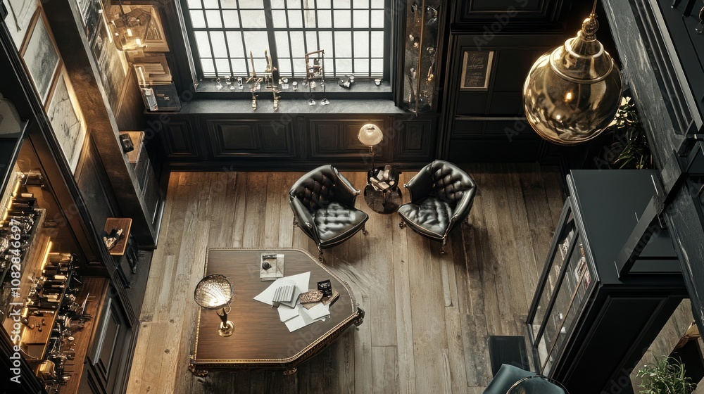 Opulent Study: A Luxurious, Dark Wood Interior Design Opulent Study: A Luxurious, Dark Wood Interior Design