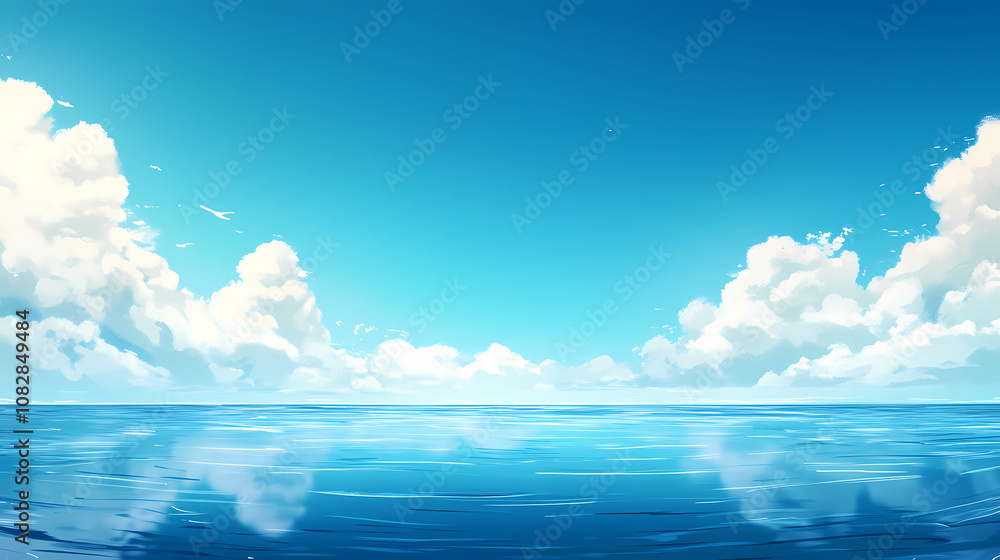 A serene blue water background, capturing the calm and tranquil essence of clear, still waters. Serene. Illustration A serene blue water background, capturing the calm and tranquil essence of clear, still waters. Serene. Illustration
