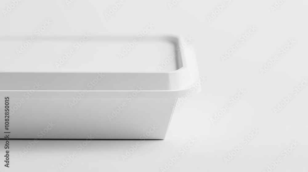 Food box mockup with a sleek design and soft shadows on a clean white background Food box mockup with a sleek design and soft shadows on a clean white background