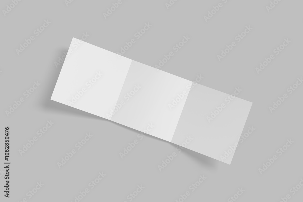 Square Modern Trifold Brochure mockup on gray background Square Modern Trifold Brochure mockup on gray background