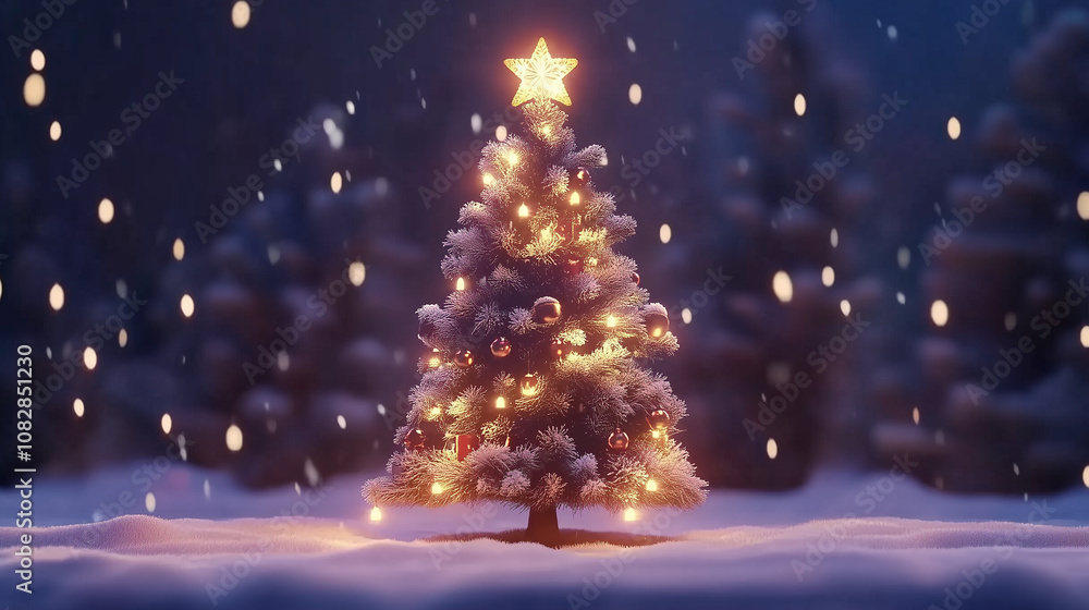 Christmas Tree in Fantasy Setting Christmas Tree in Fantasy Setting
