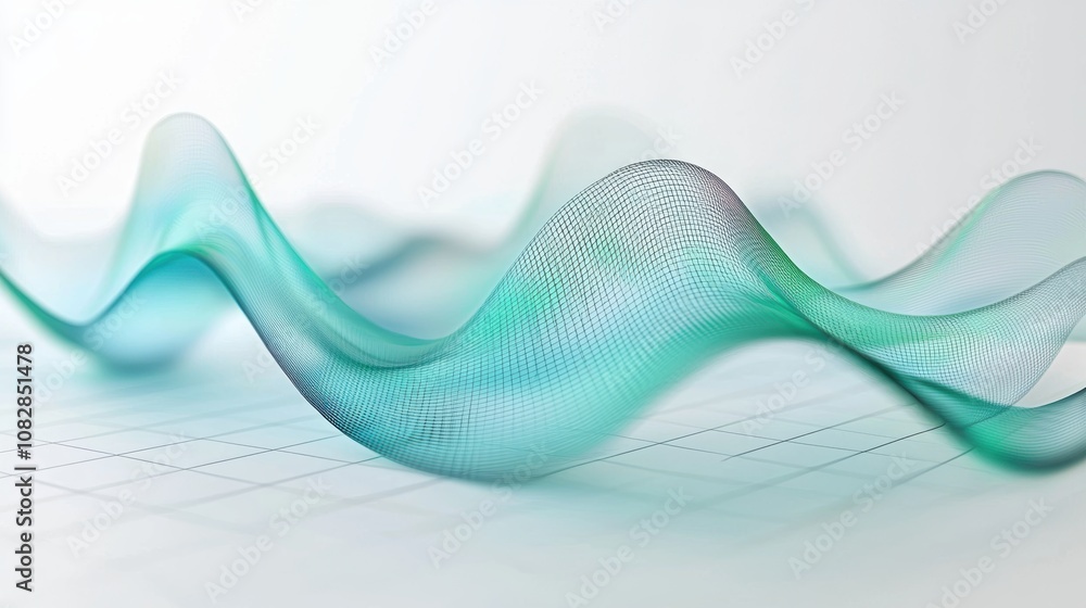 Fototapeta premium 3D Area Chart of Global Tech Innovation's Impact on Economic Growth Over Two Decades