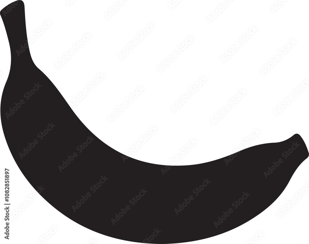 A black and white banana silhouette A black and white banana silhouette