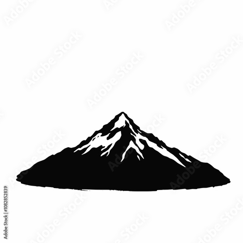 Mountain Silhouette vector Silhouette,black color silhouette, on white backgraound