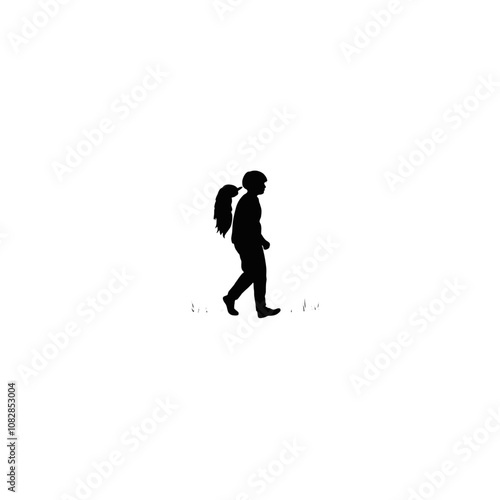 Silhouette profile vector image,black color silhouette on a white background