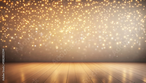Wallpaper Mural a lot of burning bulbs and glowing lights, an abstract festive banner background, a podium for a new product
 Torontodigital.ca