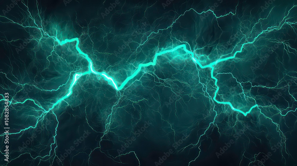 Fantasy green lightning, abstract electrical background ,Teal abstract lightning on black. Fantasy green lightning, abstract electrical background ,Teal abstract lightning on black.