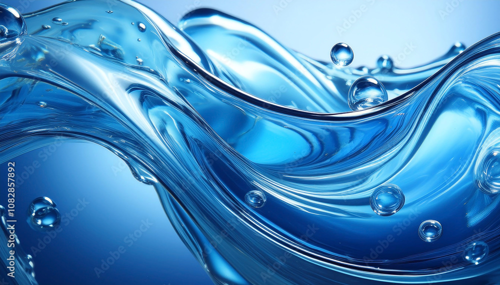 Dynamic Blue Water Waves with Fluid Motion and Abstract Design Dynamic Blue Water Waves with Fluid Motion and Abstract Design