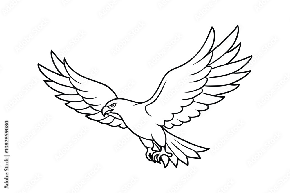 Obraz premium Dove of Peace Vector - Minimalist Bird Silhouette with Wings, Elegant White Outline, Symbol of Freedom & Hope