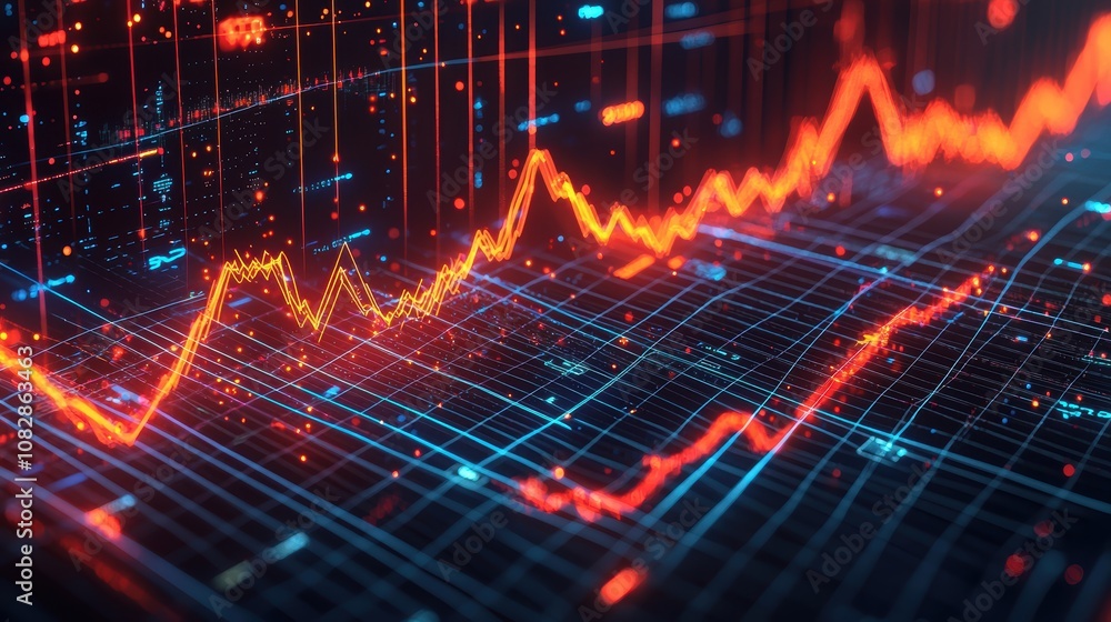 Futuristic 3D Line Graph Depicting Global AI-Driven Automation Trends by Industry (2020-2024) Futuristic 3D Line Graph Depicting Global AI-Driven Automation Trends by Industry (2020-2024)