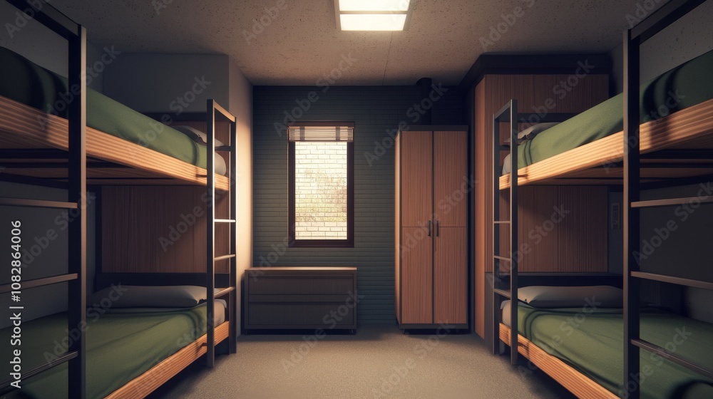 Dormitory sleeping quarters campus residence interior design minimalist environment wide angle view modern living concepts Dormitory sleeping quarters campus residence interior design minimalist environment wide angle view modern living concepts