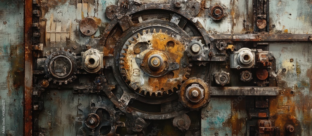 Metal gear mechanism featuring a combination of different materials Mixed media exploration Metal gear mechanism featuring a combination of different materials Mixed media exploration