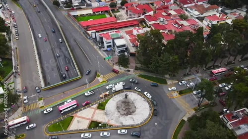 Aerial video in a traveling shot of the city of Toluca, State of Mexico.