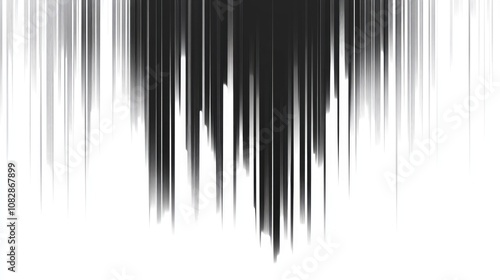 Abstract monochrome line art featuring a minimal repeating pattern of black vertical lines