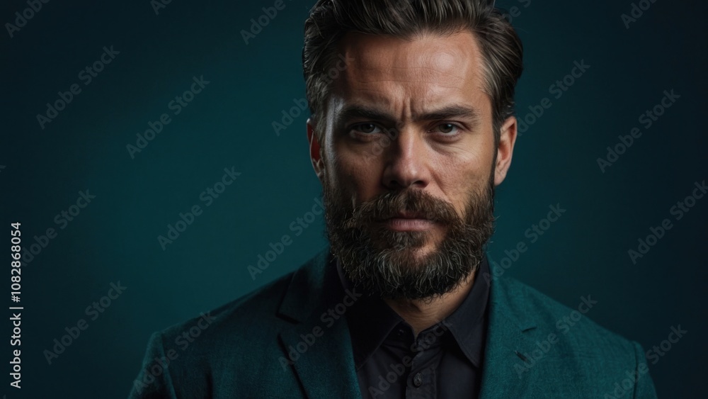 Portrait of a Man With a Beard Against a Dark Background Portrait of a Man With a Beard Against a Dark Background