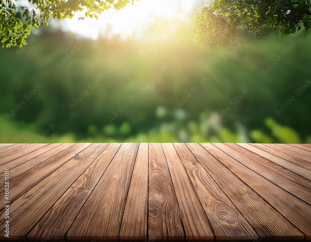 Wood stand in front of nature background Wood stand in front of nature background