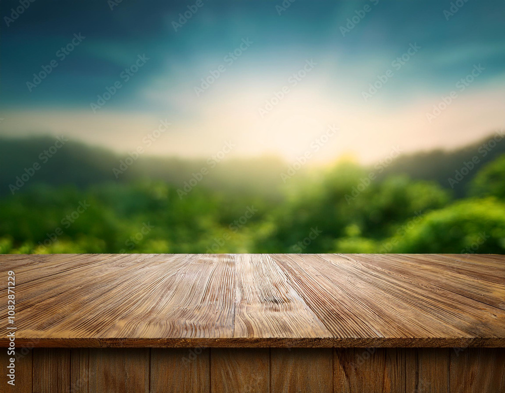 Wood stand in front of nature background Wood stand in front of nature background
