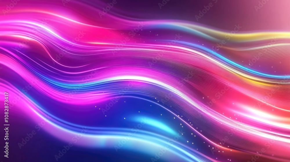 Abstract colorful neon gradient background featuring dynamic 3D lines suitable for modern animations and screensavers with ample copy space Abstract colorful neon gradient background featuring dynamic 3D lines suitable for modern animations and screensavers with ample copy space