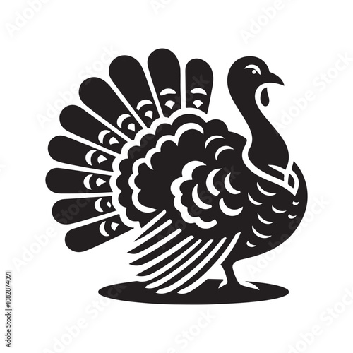 Elegant Turkey Silhouette Vector Art for Print & Digital Use photo