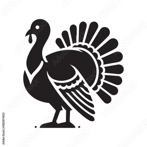 Elegant Turkey Silhouette Vector Art for Print & Digital Use photo