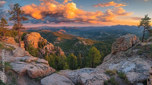 Mountain Range and Sunset