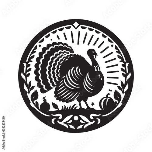 Elegant Turkey Silhouette Vector Art for Print & Digital Use photo