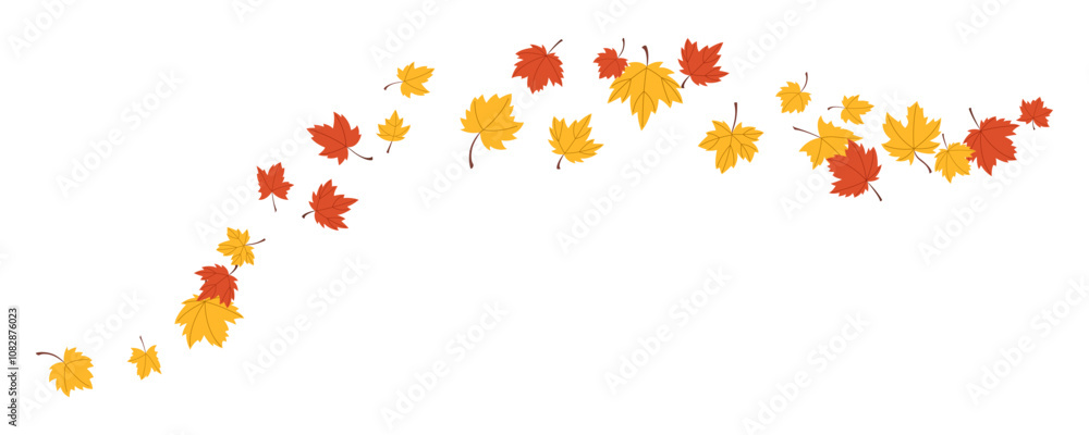 yellow and brown maple leaf design flying floating isolated vector illustration yellow and brown maple leaf design flying floating isolated vector illustration