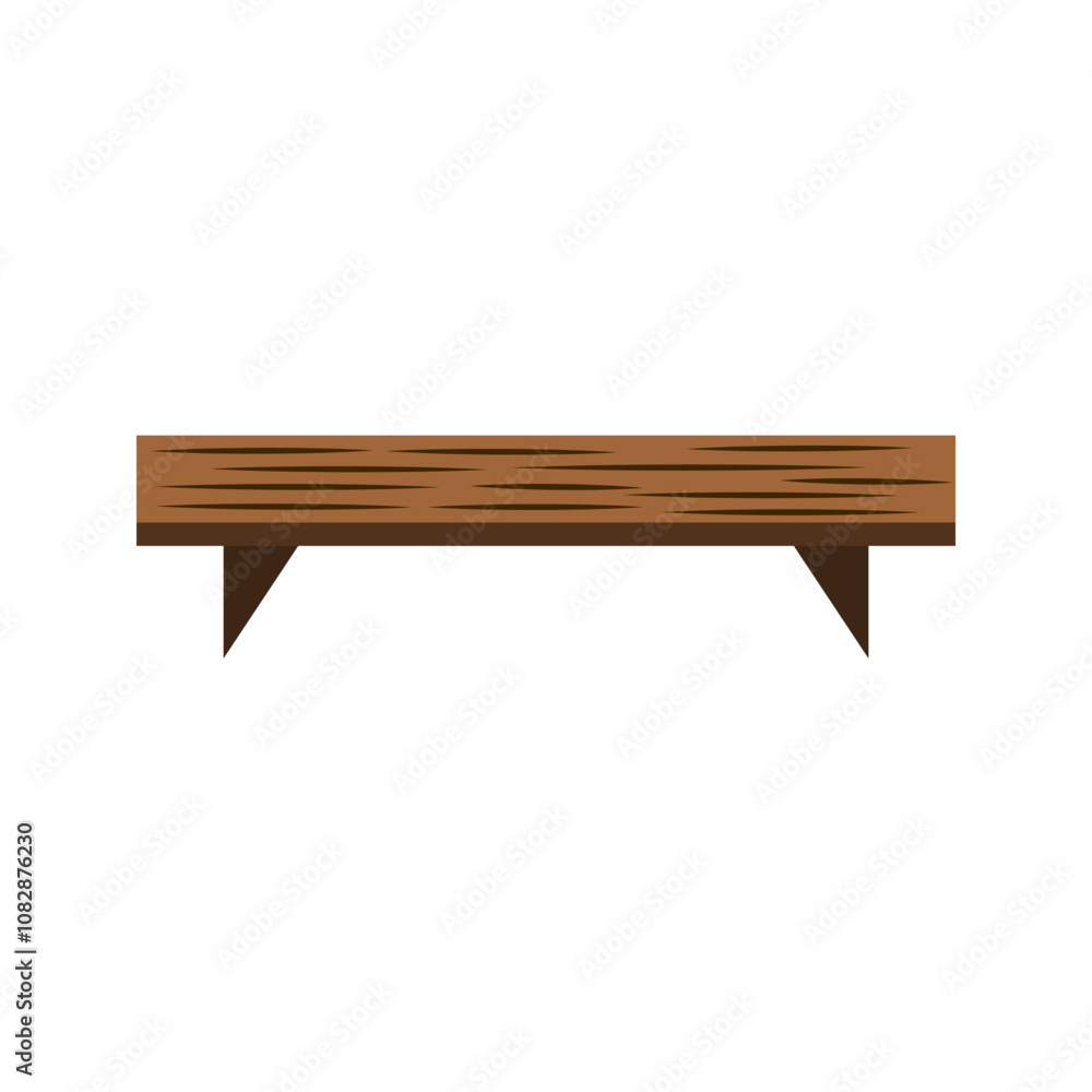 Wall wooden shelf home interior decoration. Flat decorative modern vector design isolated illustration. Wall wooden shelf home interior decoration. Flat decorative modern vector design isolated illustration.
