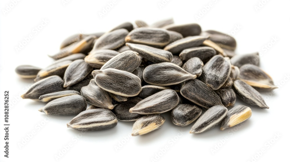 Sunflower seeds on white background with clipping path Sunflower seeds on white background with clipping path