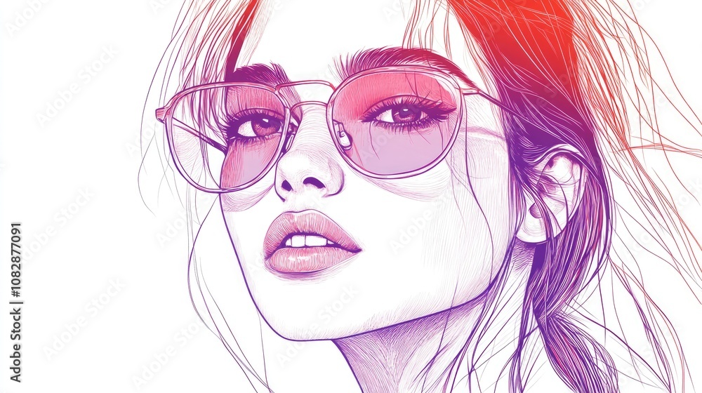 Line art illustration featuring a stylish young female model showcasing beauty and fashion Graphic sketch drawing capturing youthful elegance Line art illustration featuring a stylish young female model showcasing beauty and fashion Graphic sketch drawing capturing youthful elegance
