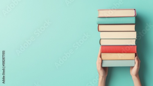 Hands holding wealth management guide and asset portfolio minimalist setting book display calm environment close-up perspective