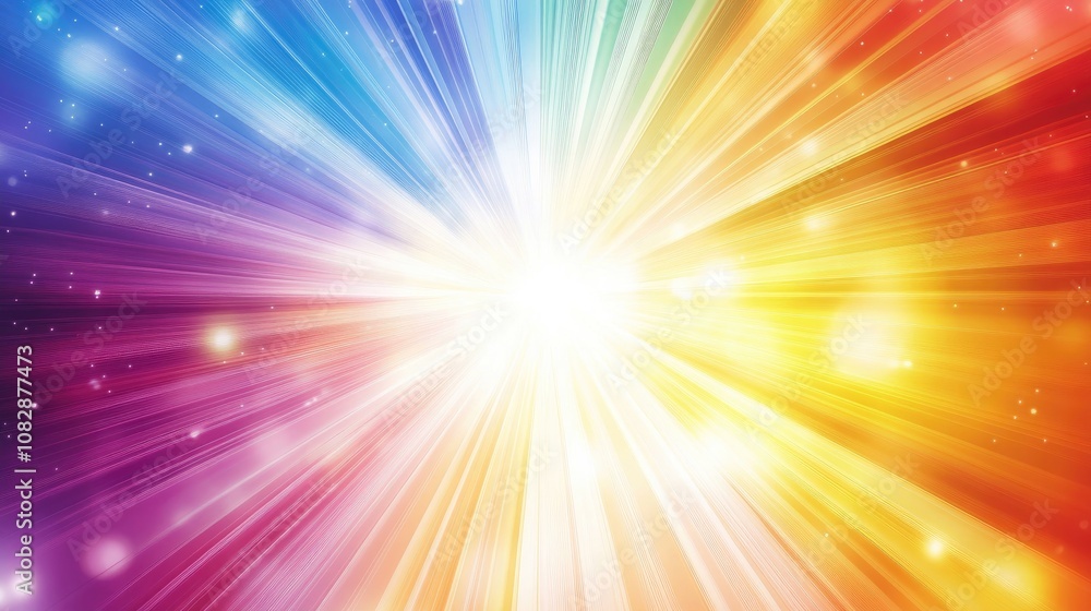 Colorful rays of light in a line art illustration creating an abstract burst effect in the background Colorful rays of light in a line art illustration creating an abstract burst effect in the background
