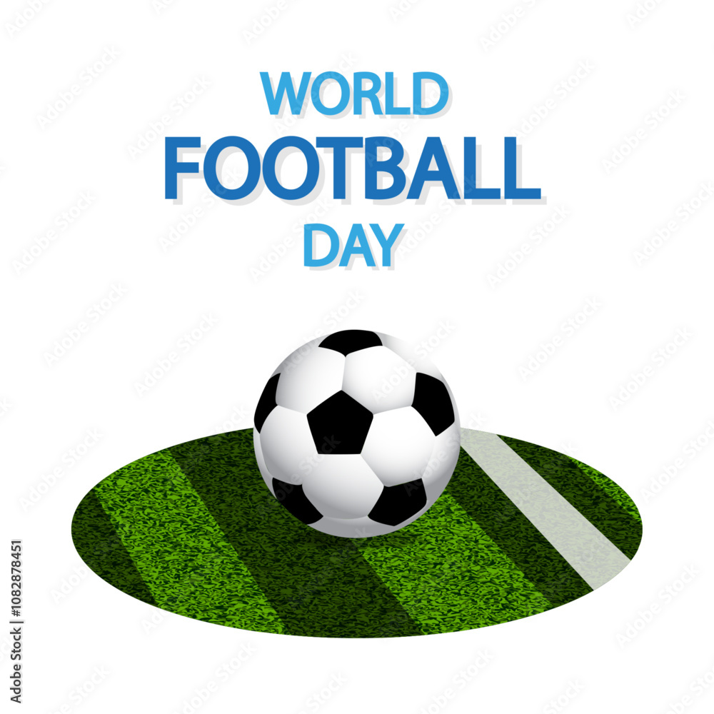 Football world day ball on the lawn, vector art illustration. Football world day ball on the lawn, vector art illustration.