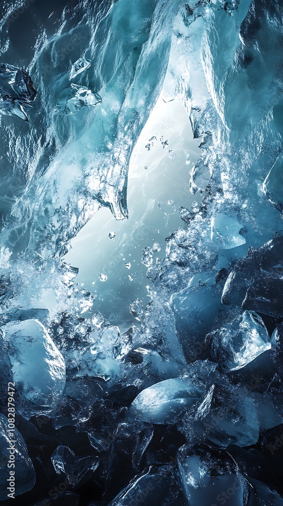 Mysterious deep icy caverns fantasy abstraction picture Mysterious deep icy caverns fantasy abstraction picture