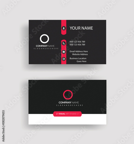 WebRed modern creative double sided business card,  modern and clean style.  Flat design vector abstract professional business card template.
 photo