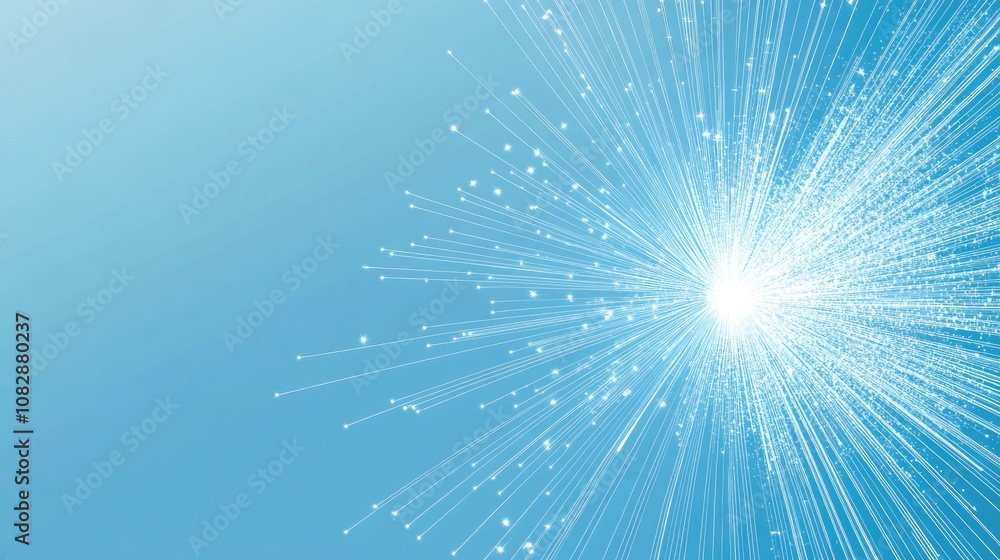 Abstract blue background featuring a star explosion in a digital line art illustration Abstract blue background featuring a star explosion in a digital line art illustration