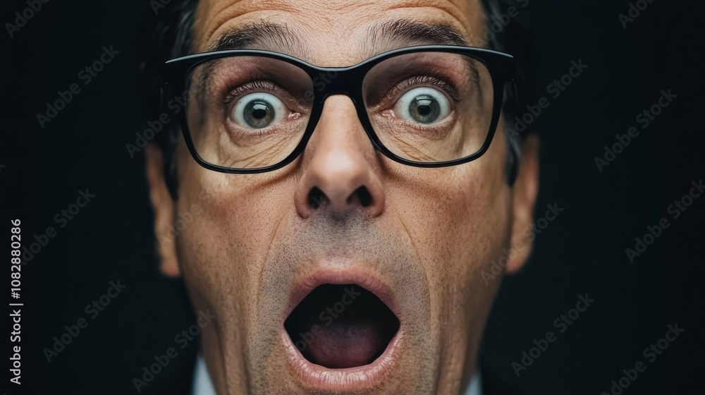 Surprised businessman expressing shock studio setting portrait photography dramatic lighting emotional response Surprised businessman expressing shock studio setting portrait photography dramatic lighting emotional response