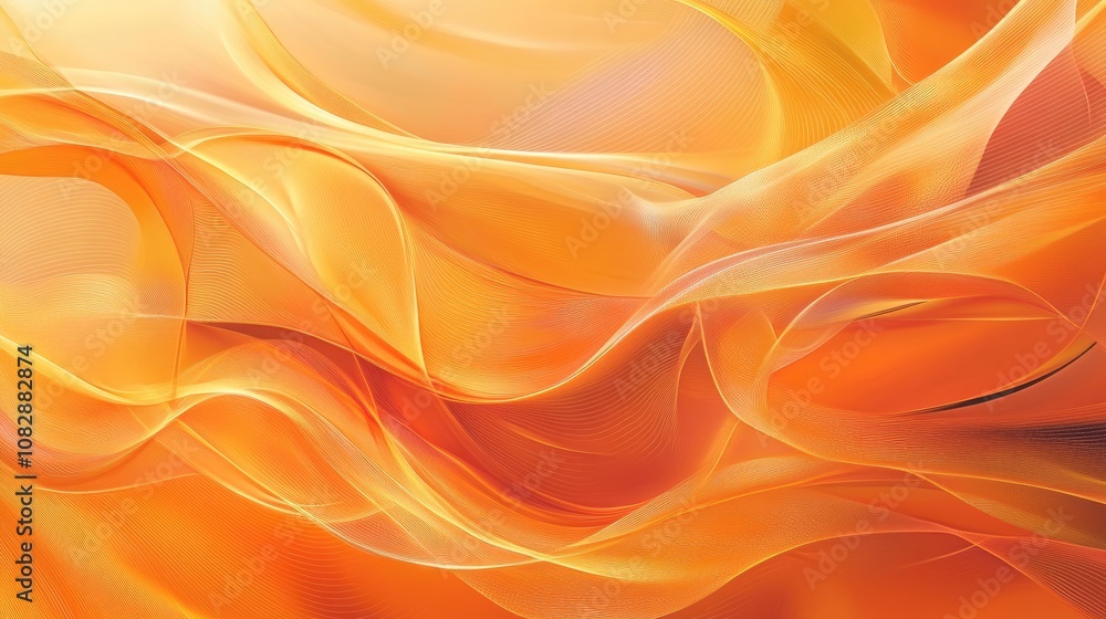 Abstract illustration featuring an elegant orange background with flowing waves and dynamic lines Abstract illustration featuring an elegant orange background with flowing waves and dynamic lines
