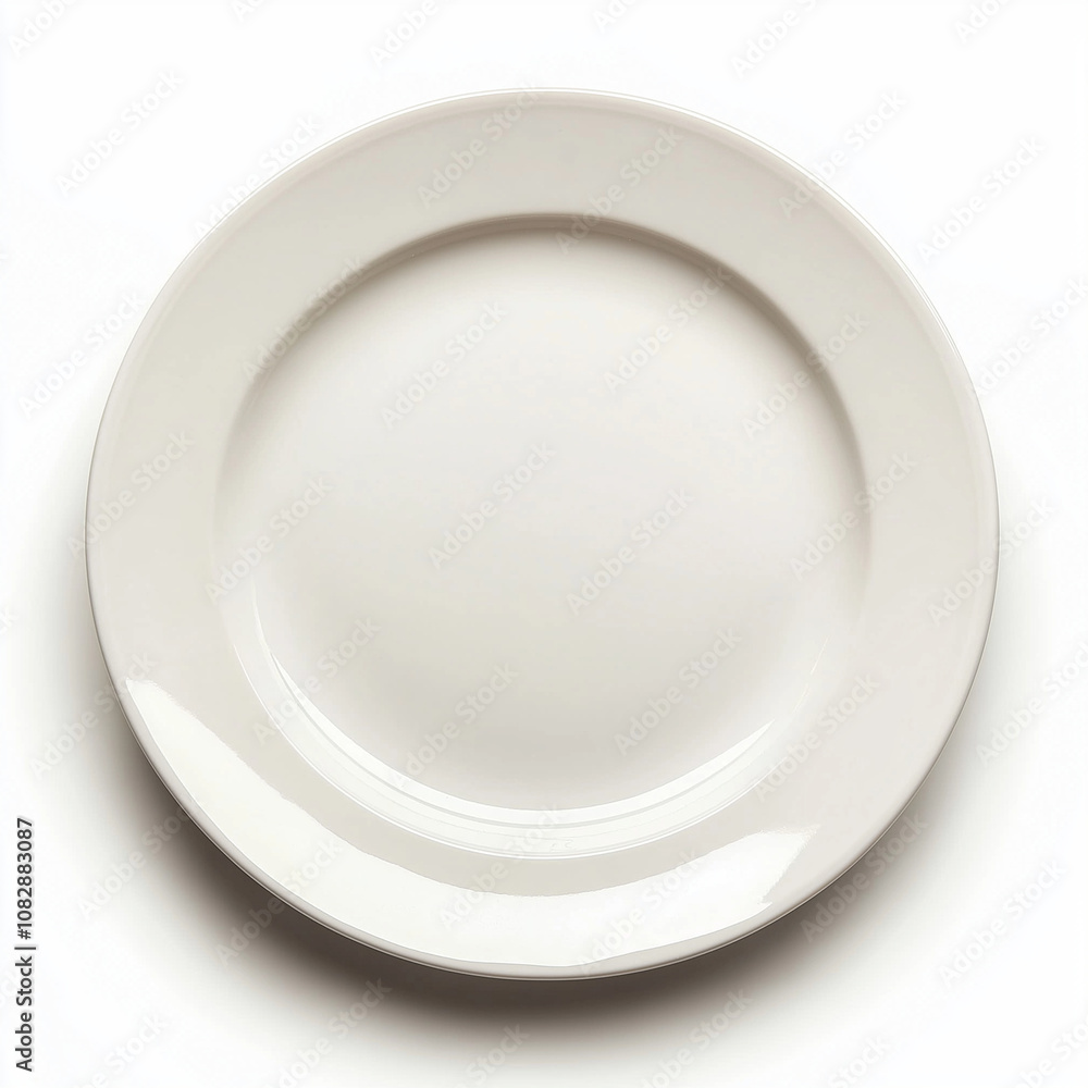 White ceramic plate isolated on white background White ceramic plate isolated on white background