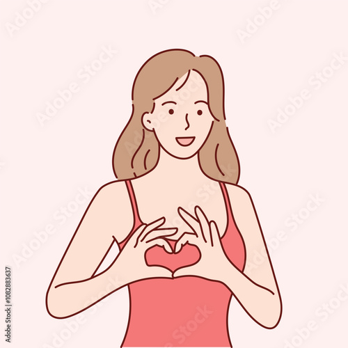 Breast cancer awareness month concept, breast cyst or tumor examination. Vector medical illustration in cartoon style.