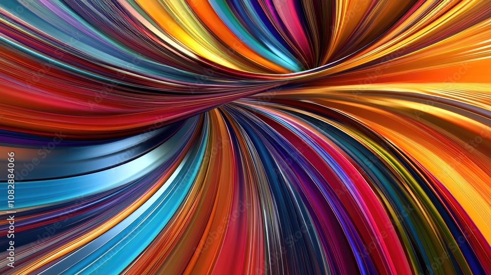 Abstract 3D illustration featuring colorful lines in a dynamic line art style Abstract 3D illustration featuring colorful lines in a dynamic line art style