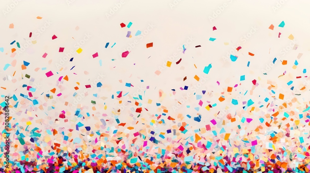 Colorful confetti explosion celebrating a festive occasion with vibrant pieces scattered against a light background, creating a joyful atmosphere of celebration Colorful confetti explosion celebrating a festive occasion with vibrant pieces scattered against a light background, creating a joyful atmosphere of celebration