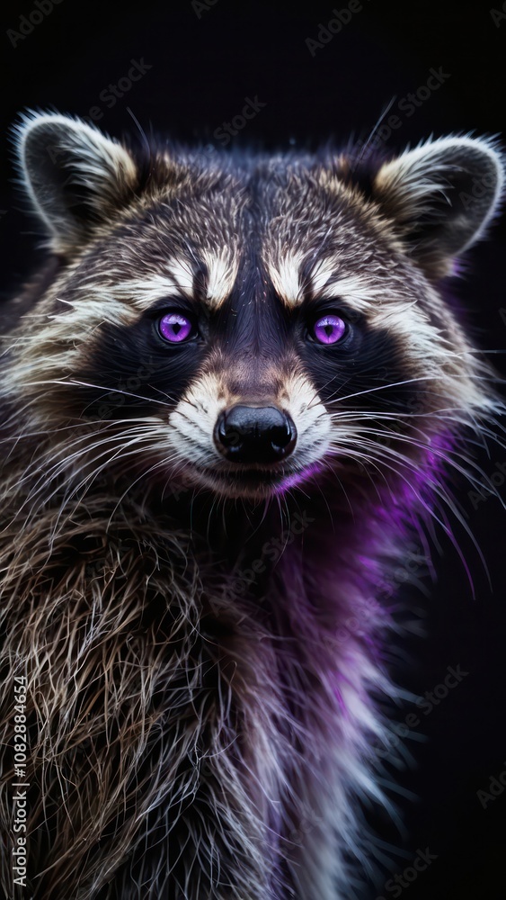 Vibrant Purple Eyes Raccoon Wallpaper Background Vibrant Purple Eyes Raccoon Wallpaper Background