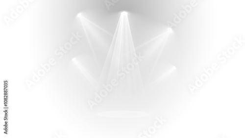 Png Stage with Spark Effect. Isolated Spotlight and Lighting Effects for Your Design and Illustration in Vector. Png Vector Isolated Spotlight and Studio Lighting for Your Designs in Shades of white.