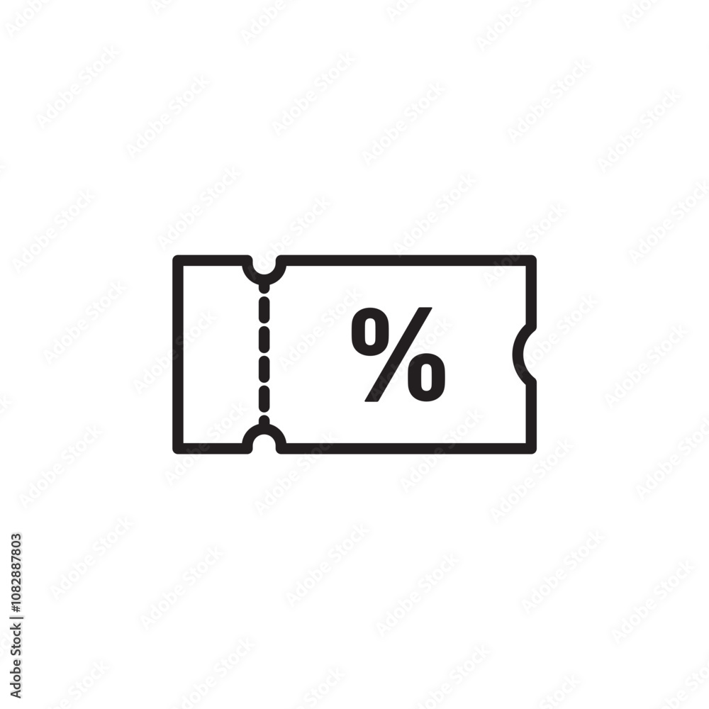 Ticket thin line vector icon. Ticket thin line vector icon.