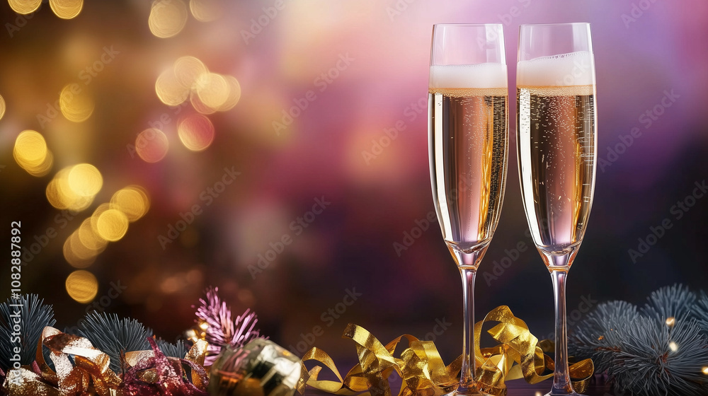 new year celebration, Champagne toast Cheering With Abstract Defocused Background new year celebration, Champagne toast Cheering With Abstract Defocused Background