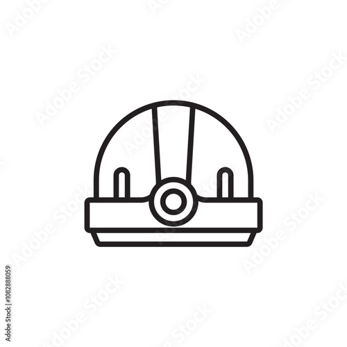 Torch Helmet thin line vector icon. photo