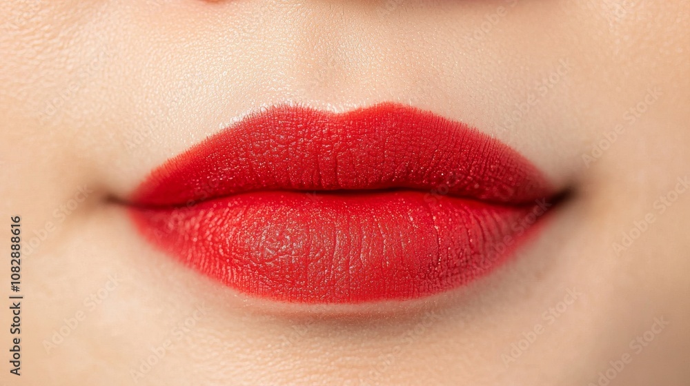 Vibrant red lip close-up capturing spicy sensation studio setting beauty photography detailed focus sensory experience Vibrant red lip close-up capturing spicy sensation studio setting beauty photography detailed focus sensory experience